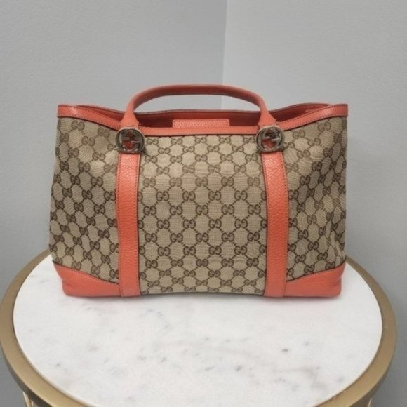 Gucci Handbags - Gucci Shoulder Bag Canvas GG Orange Leather